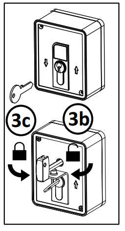 Selector PUJOL Wallkey KS Plus de 2 posiciones. Llave exterior y desbloqueo de freno automático